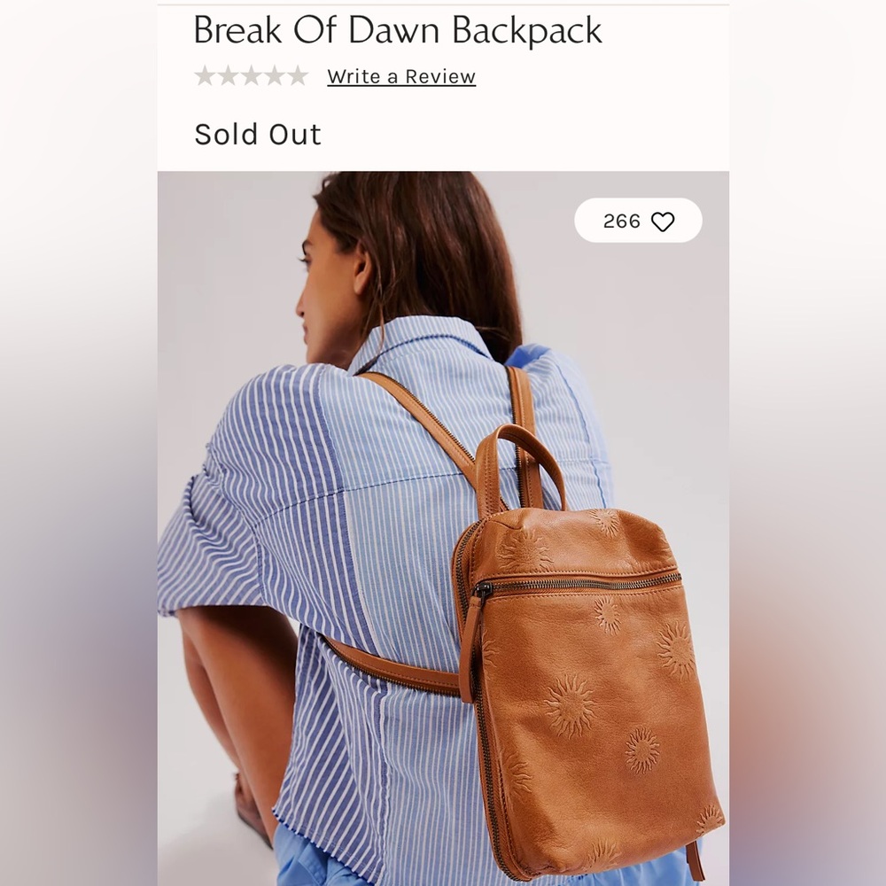 NWT Free People Tan Leather Purse/Backpack